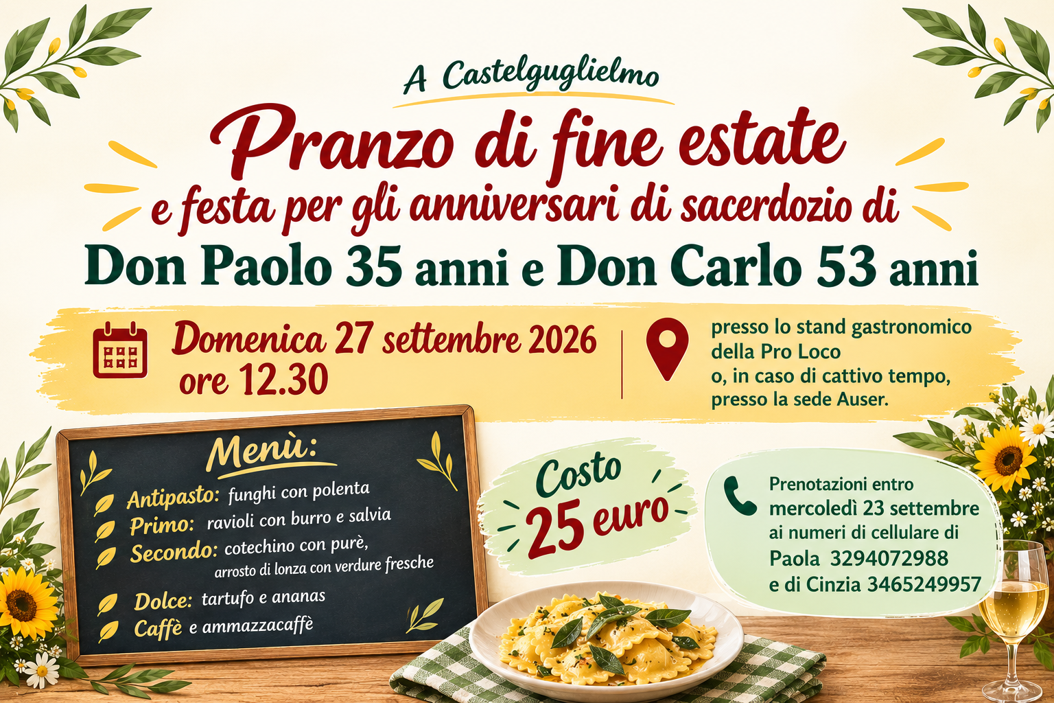 Pranzo di fine estate a Castelguglielmo